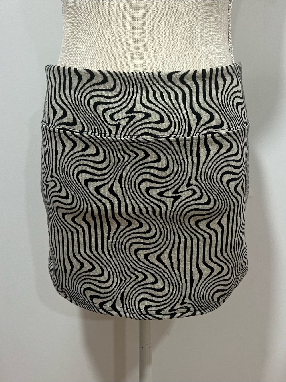 Urban Outfitters Black & Cream Swirl Mini Skirt